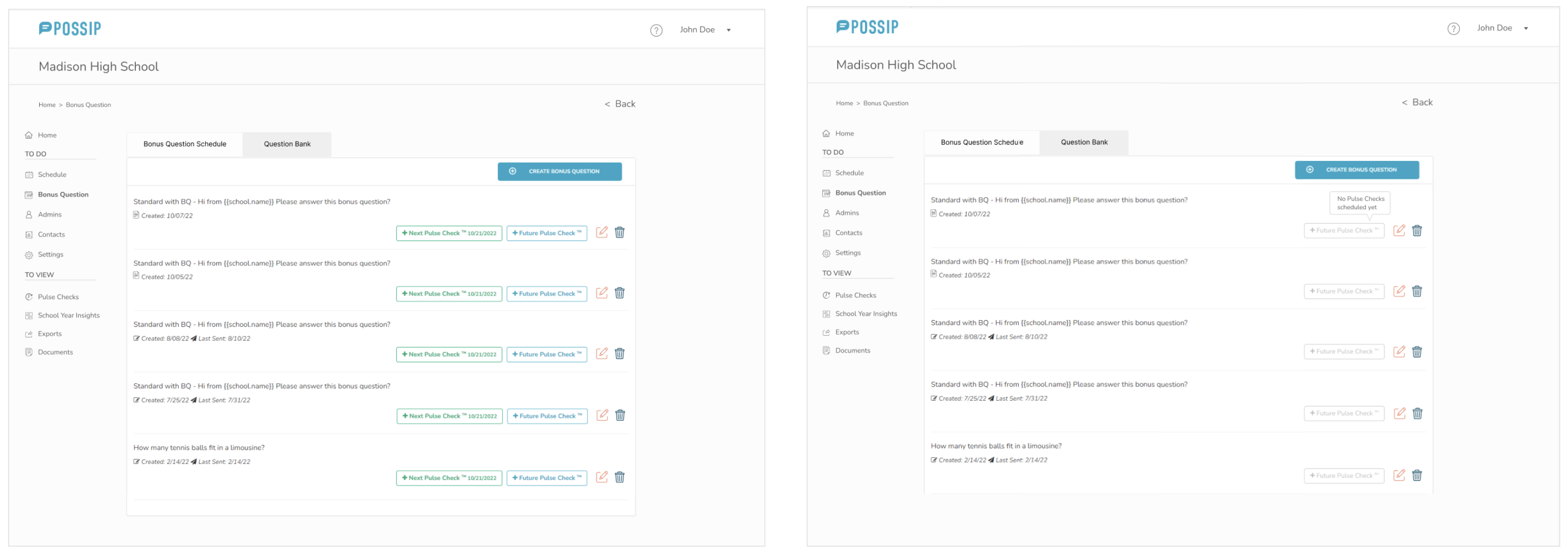 Session recordings showing user frustration when trying to add a bonus question to a survey